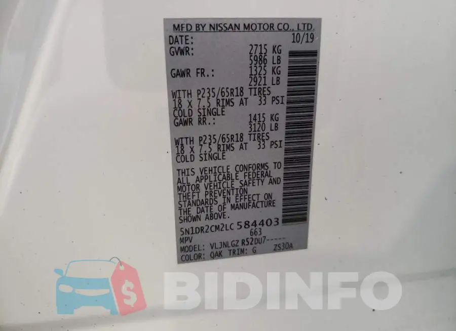 5N1DR2CM2LC584403 Photo# 10