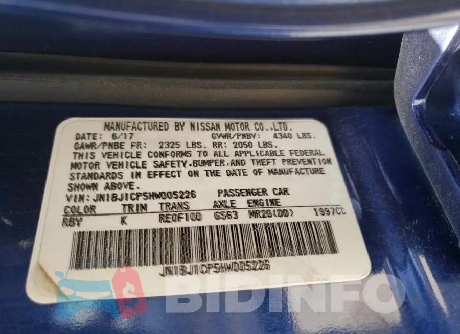 JN1BJ1CP5HW005226 Photo# 10