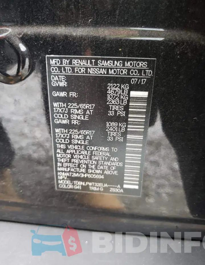 KNMAT2MV3HP605694 Photo# 10