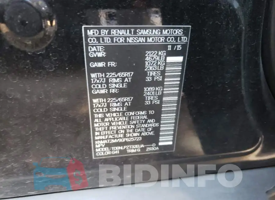 KNMAT2MV9GP625723 Photo# 10