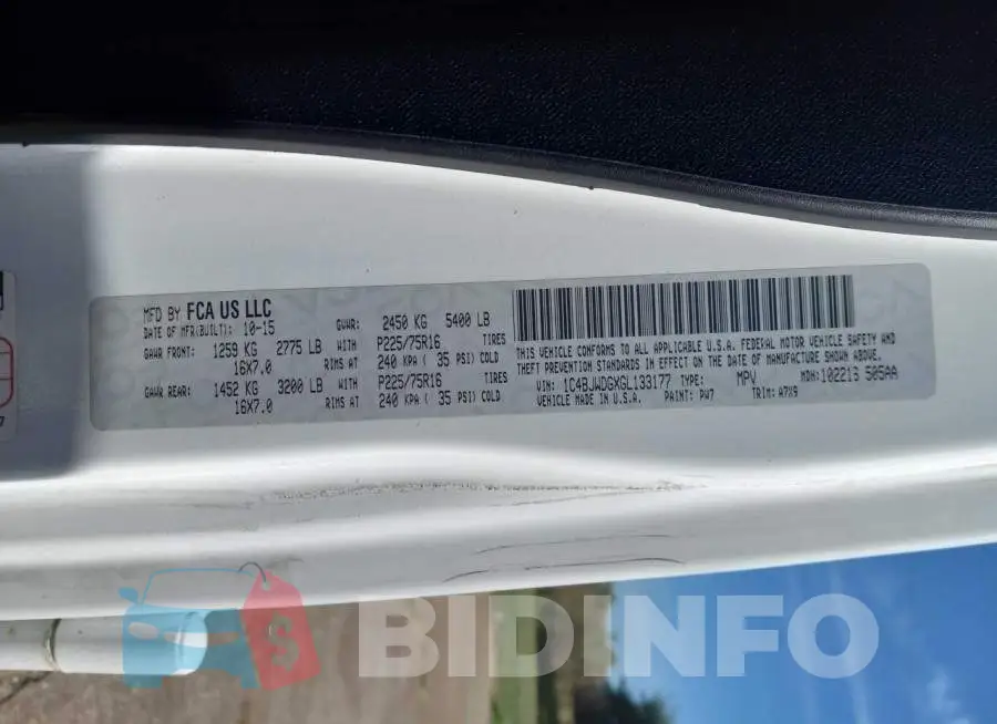 1C4BJWDGXGL133177 Photo# 10