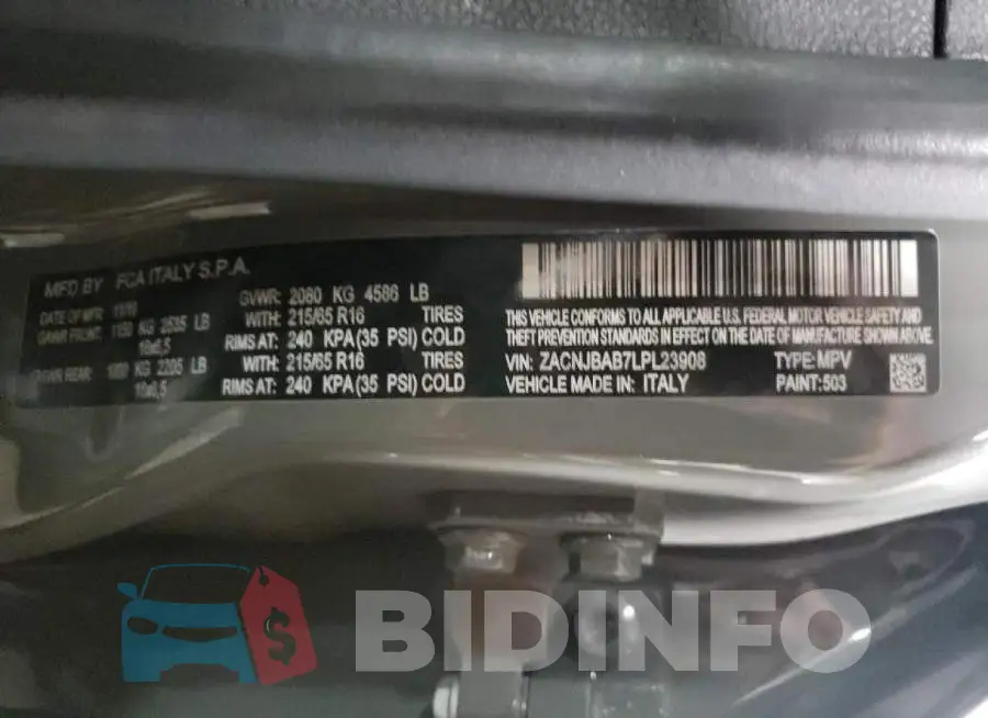 ZACNJBAB7LPL23908 Photo# 10