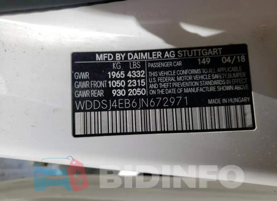 WDDSJ4EB6JN672971 Photo# 10