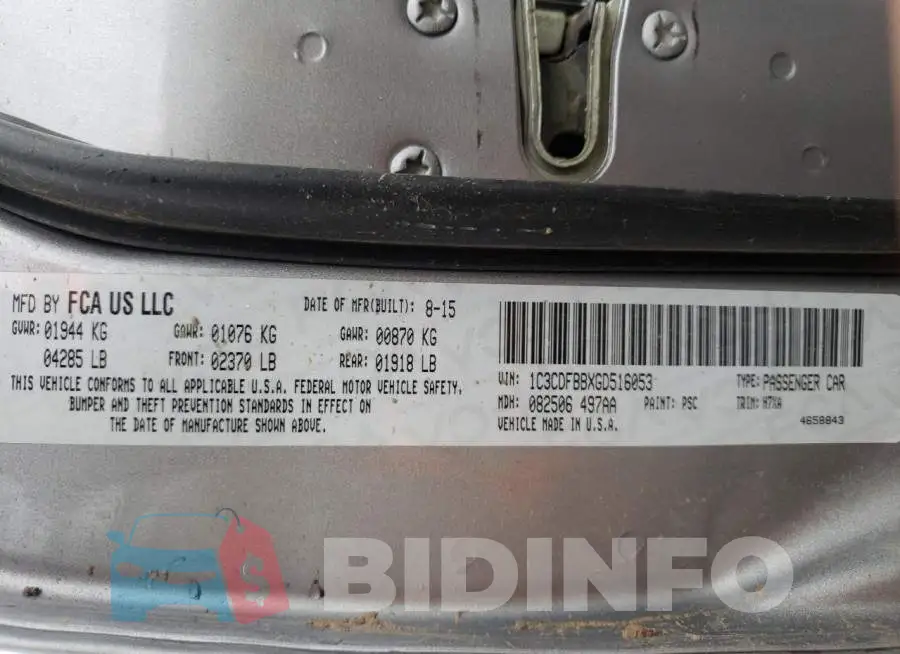 1C3CDFBBXGD516053 Photo# 10