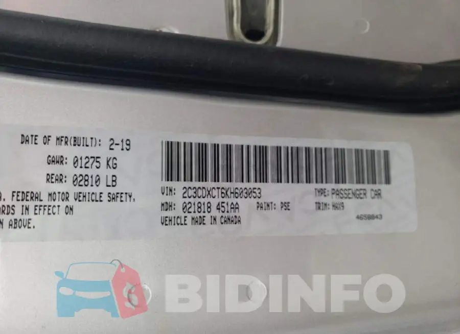 2C3CDXCT6KH603053 Photo# 10