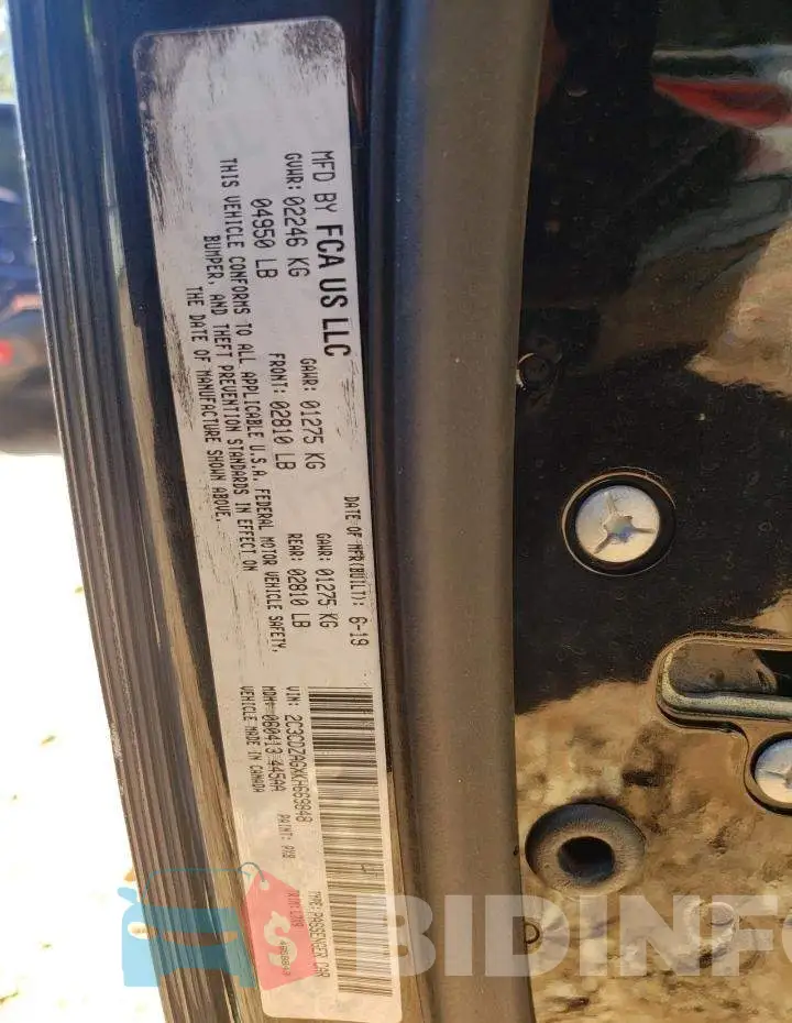 2C3CDZAGXKH669848 Photo# 10