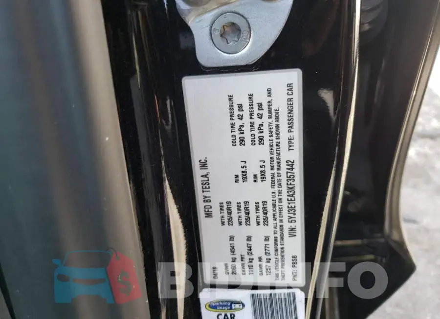 5YJ3E1EA3KF357442 Photo# 10