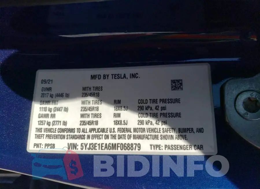 5YJ3E1EA6MF068879 Photo# 10