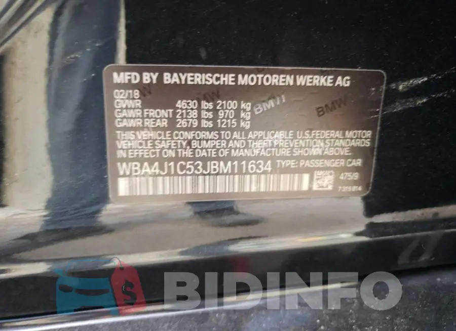 WBA4J1C53JBM11634 Photo# 10