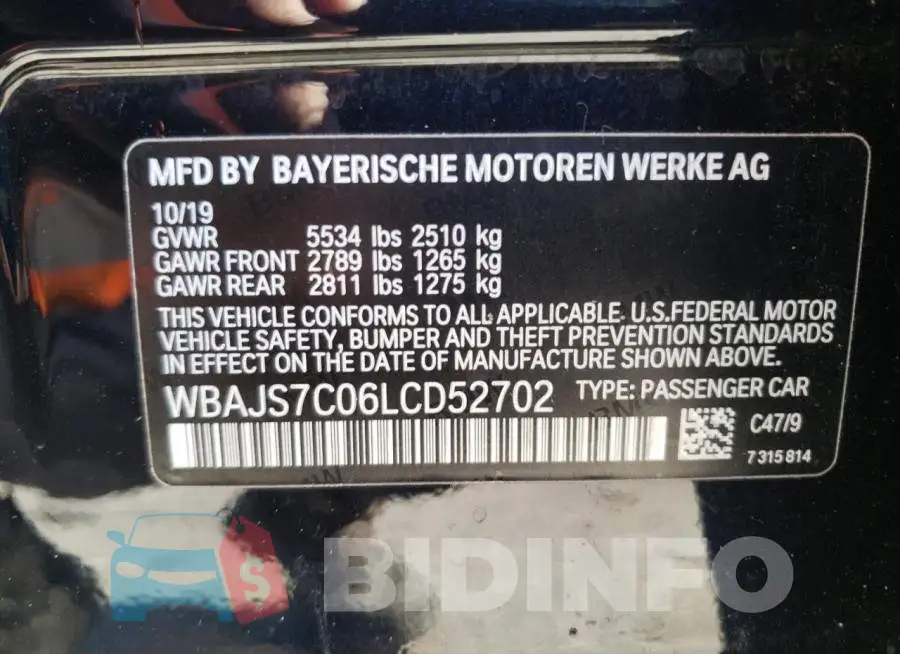 WBAJS7C06LCD52702 Photo# 10