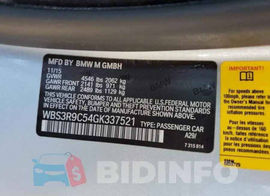 WBS3R9C54GK337521 Photo# 10