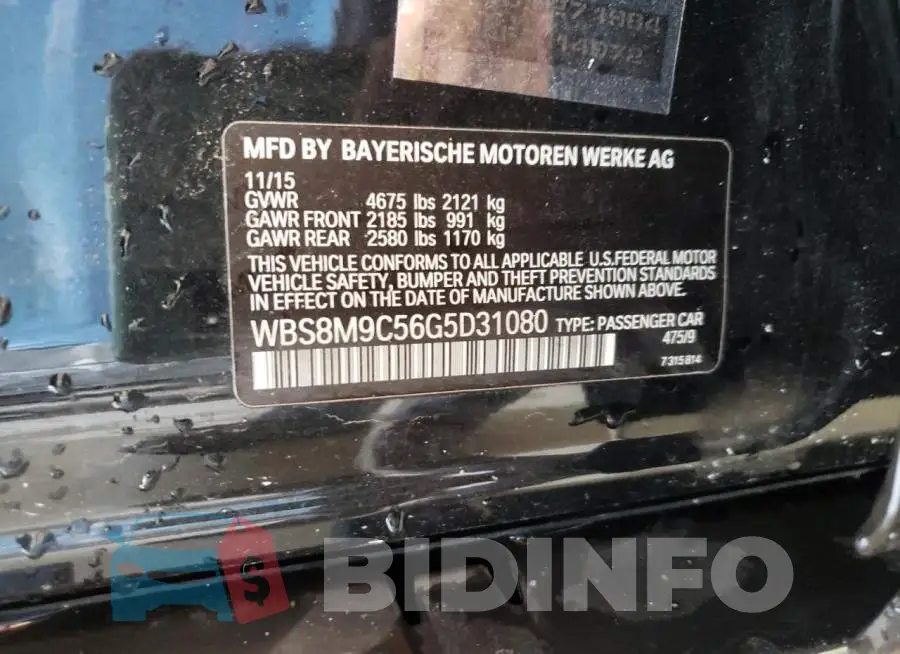 WBS8M9C56G5D31080 Photo# 10