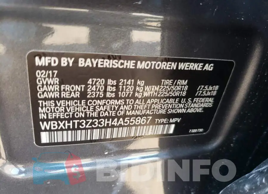 WBXHT3Z33H4A55867 Photo# 10