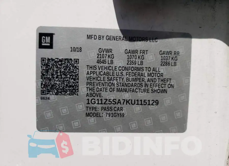1G11Z5SA7KU115129 Photo# 10