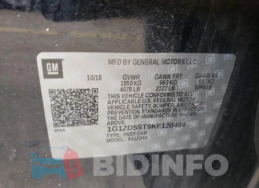 1G1ZD5ST9KF120484 Photo# 10