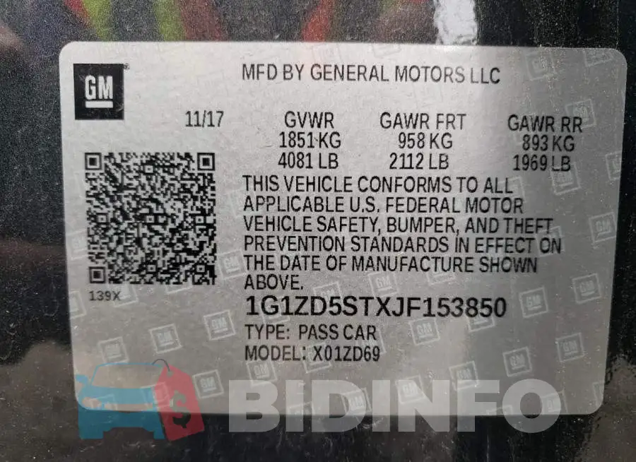 1G1ZD5STXJF153850 Photo# 10