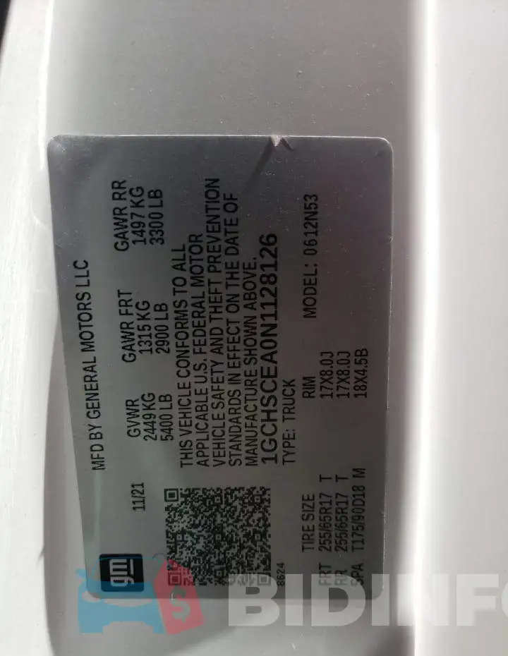 1GCHSCEA0N1128126 Photo# 10