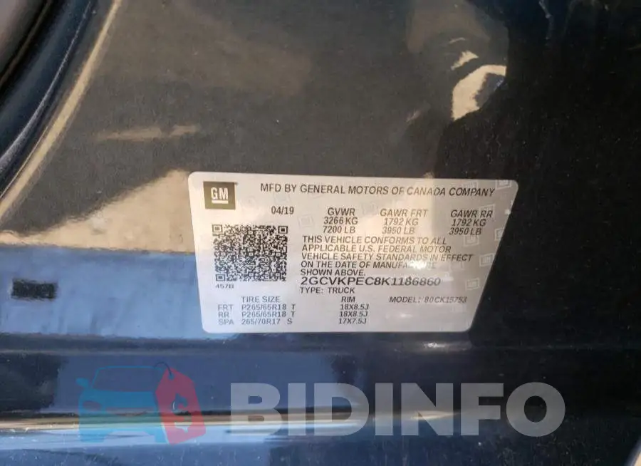 2GCVKPEC8K1186860 Photo# 10