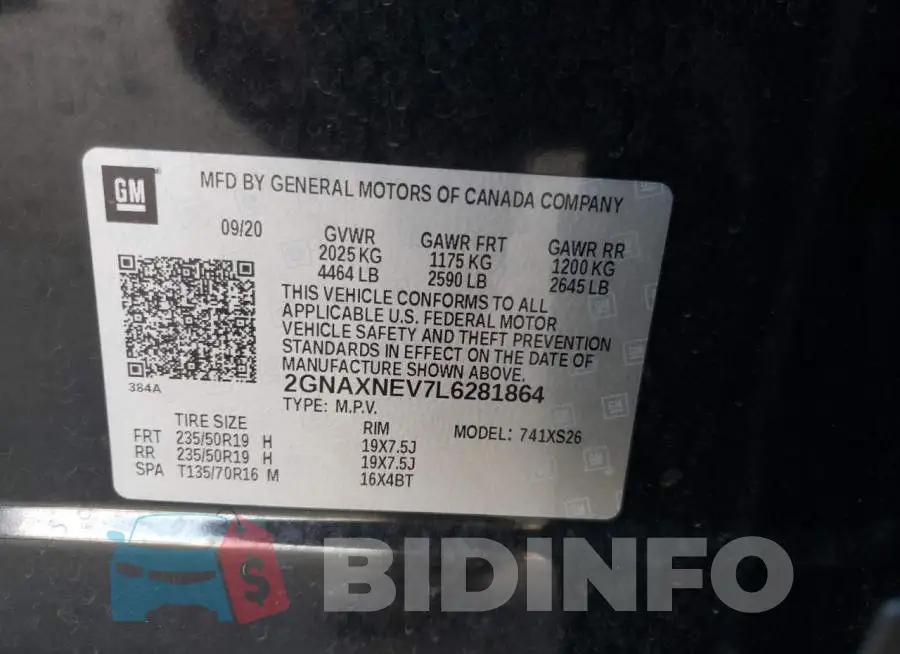 2GNAXNEV7L6281864 Photo# 10