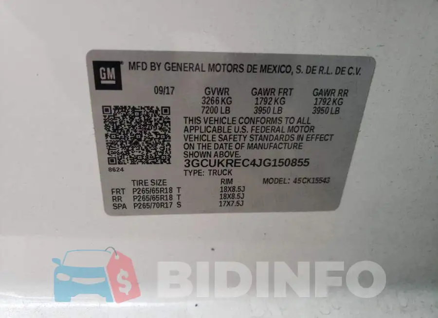 3GCUKREC4JG150855 Photo# 10