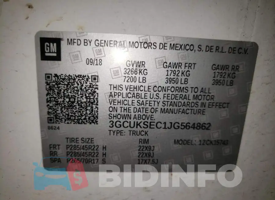 3GCUKSEC1JG564862 Photo# 10