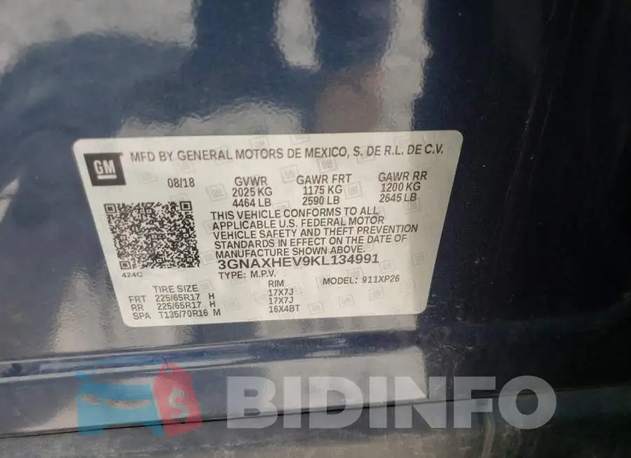 3GNAXHEV9KL134991 Photo# 10