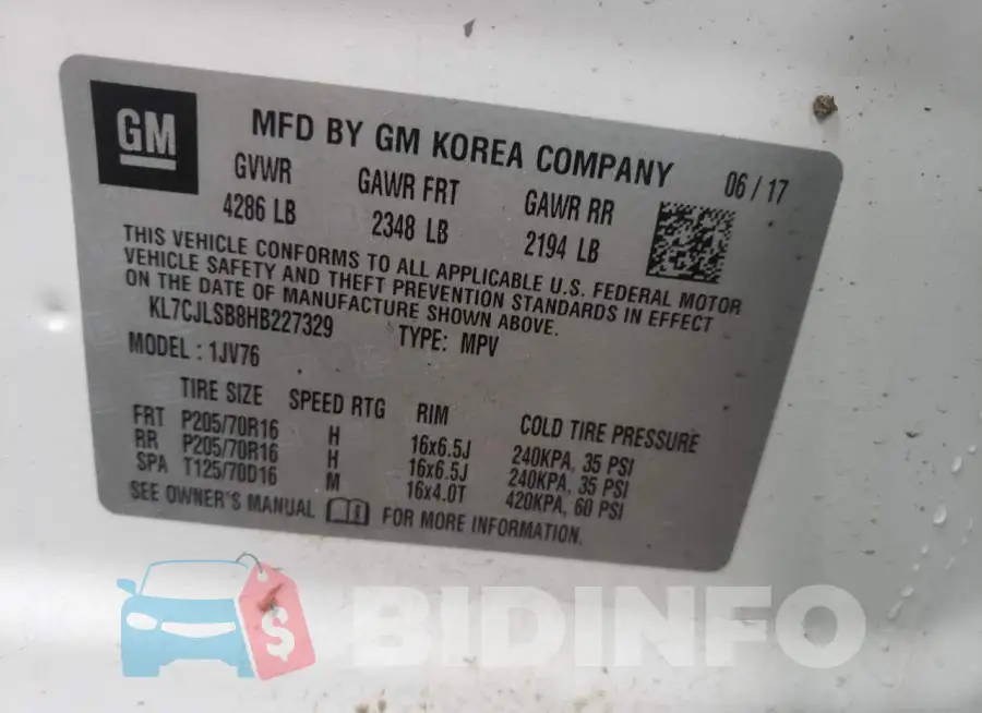 KL7CJLSB8HB227329 Photo# 10