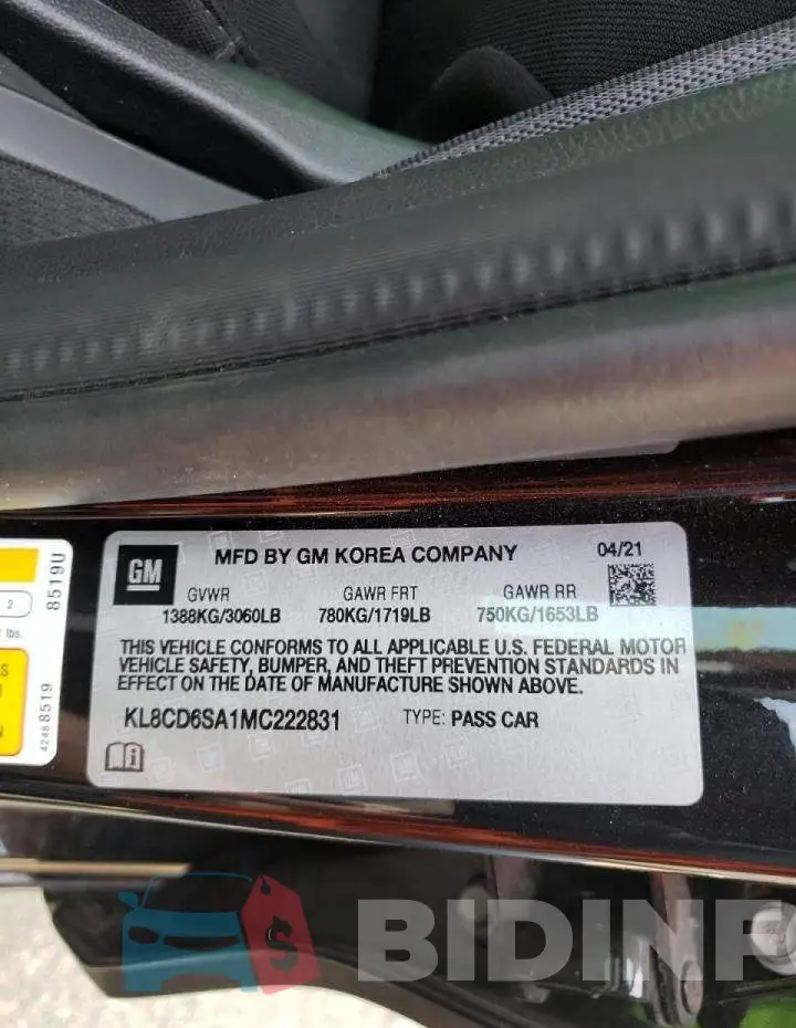 KL8CD6SA1MC222831 Photo# 10