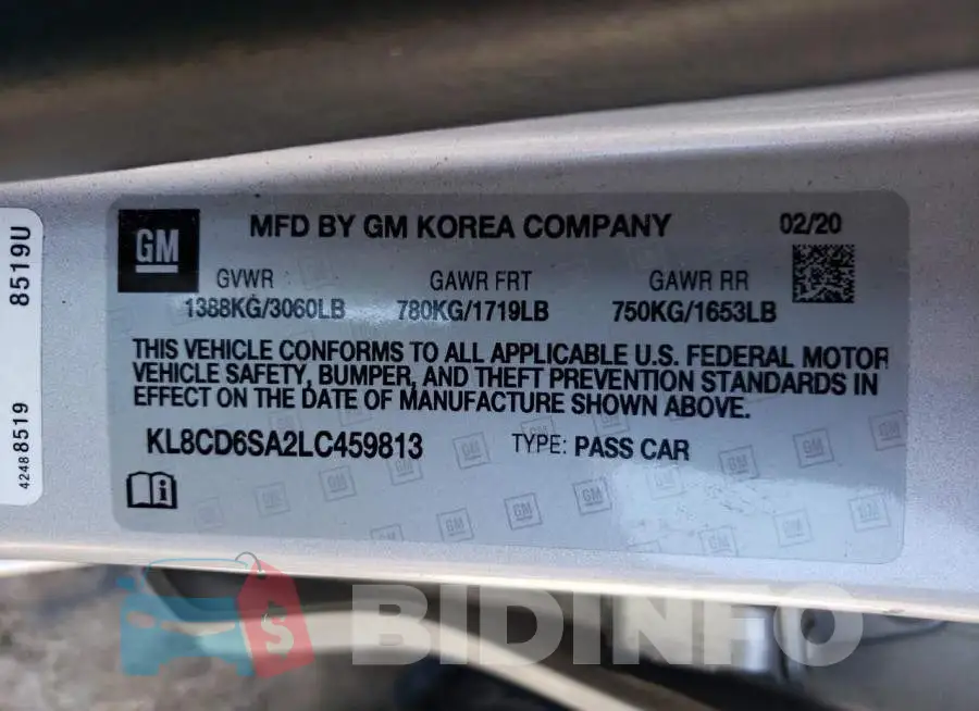 KL8CD6SA2LC459813 Photo# 10