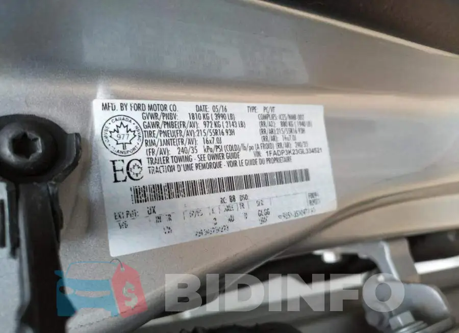 1FADP3K23GL334521 Photo# 10