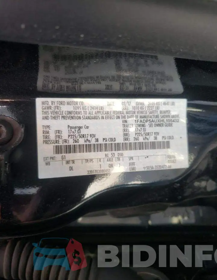 1FADP5AUXHL105432 Photo# 10