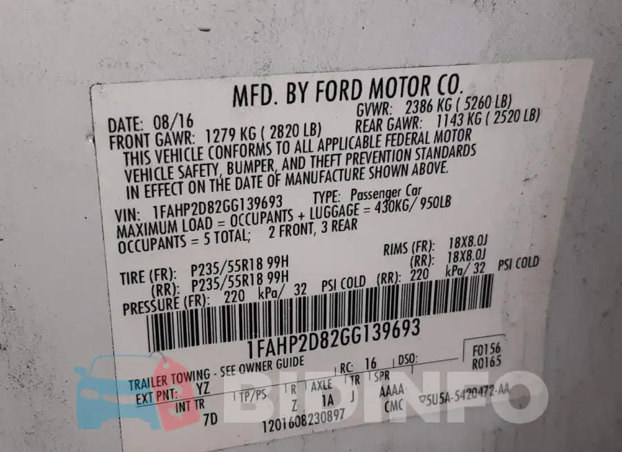 1FAHP2D82GG139693 Photo# 10