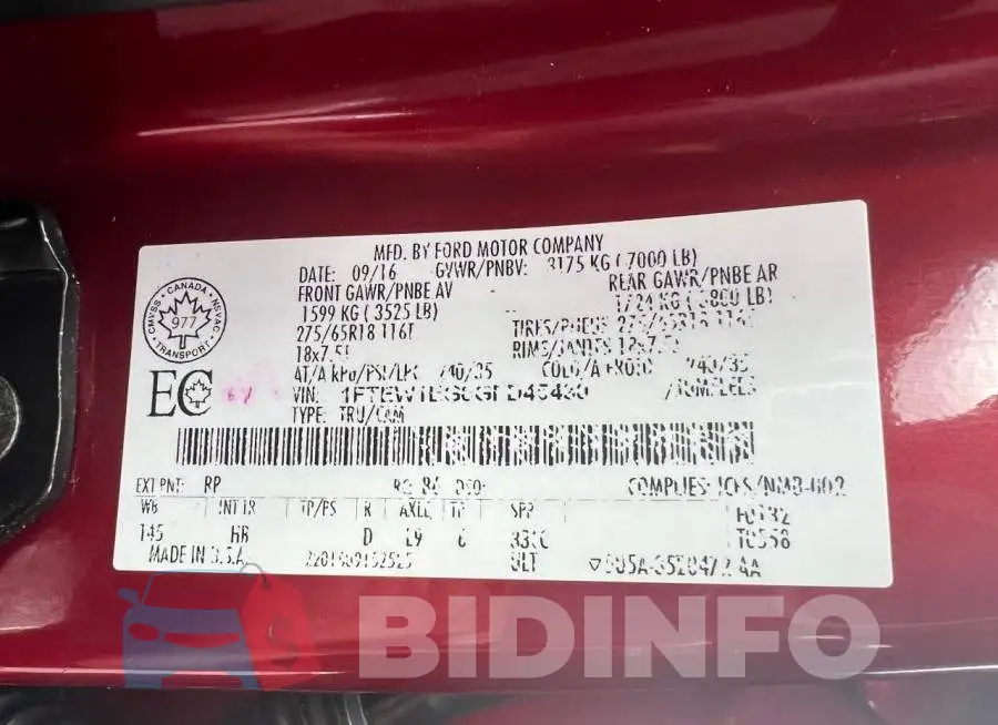 1FTEW1EG6GFD45430 Photo# 10