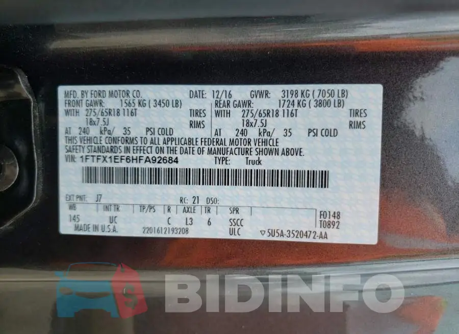 1FTFX1EF6HFA92684 Photo# 10