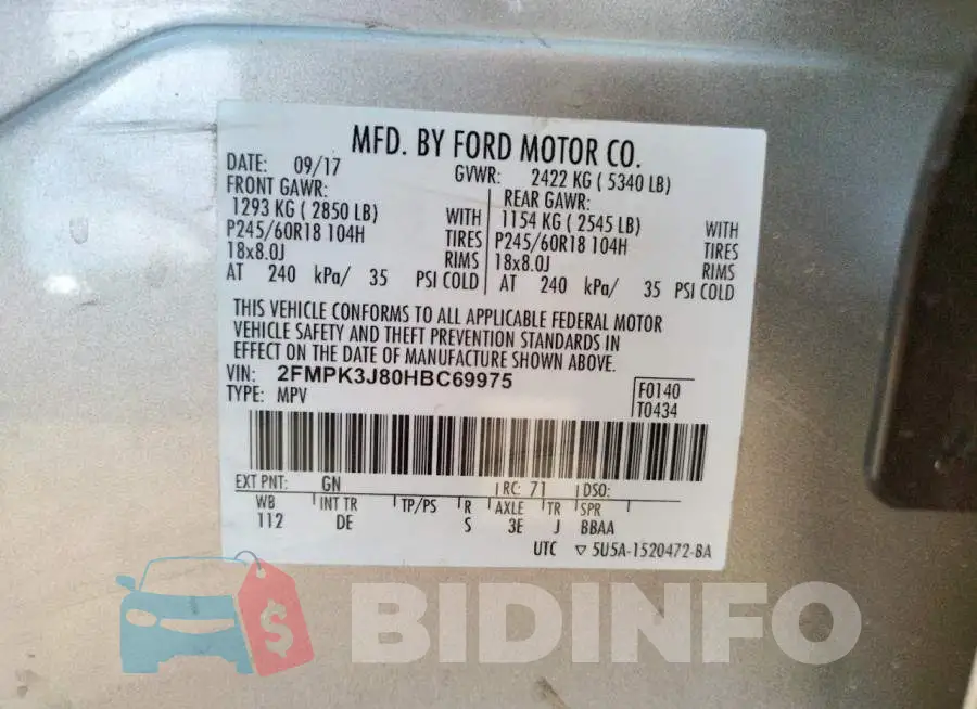 2FMPK3J80HBC69975 Photo# 10