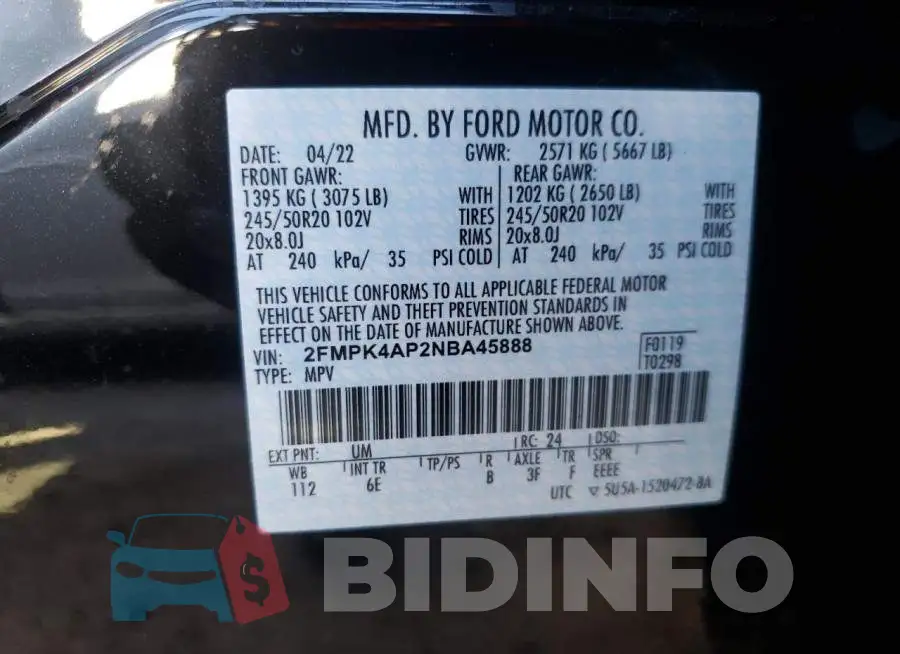 2FMPK4AP2NBA45888 Photo# 10