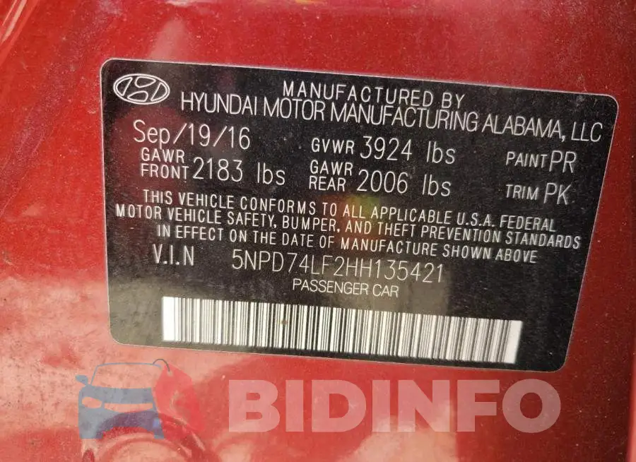 5NPD74LF2HH135421 Photo# 10