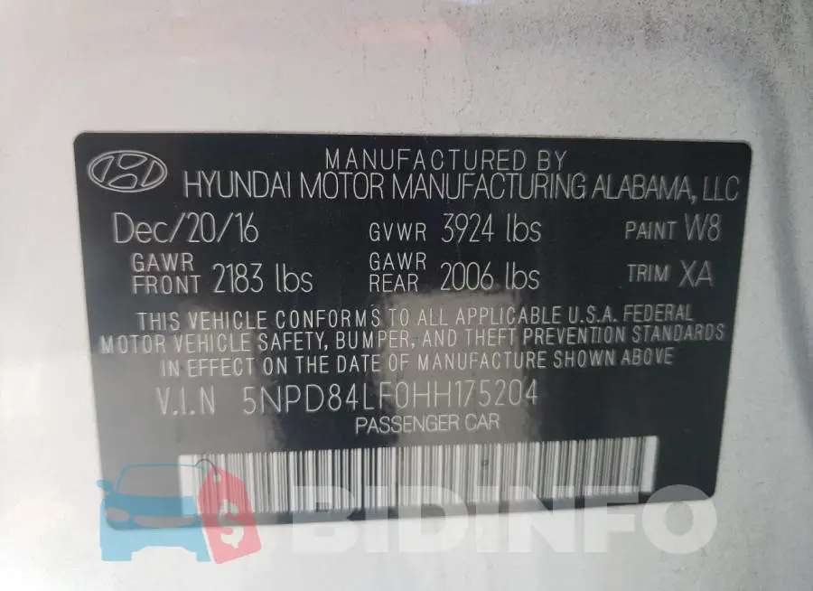 5NPD84LF0HH175204 Photo# 10
