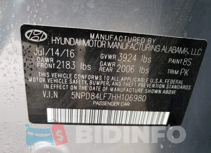 5NPD84LF7HH106980 Photo# 10