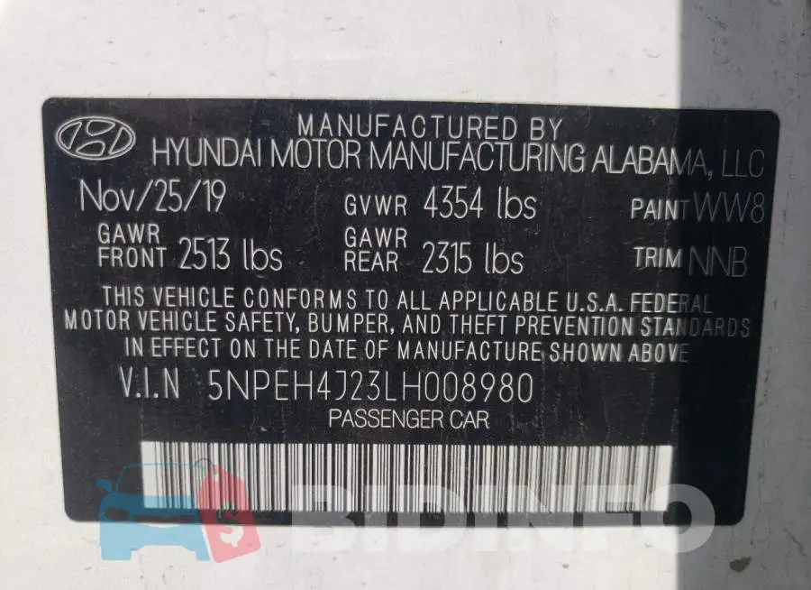 5NPEH4J23LH008980 Photo# 10