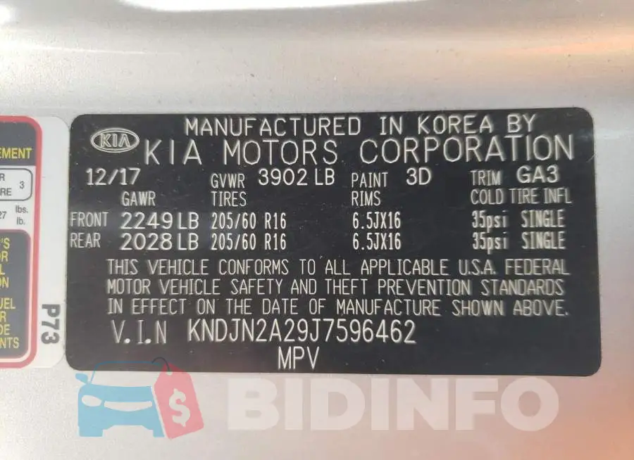 KNDJN2A29J7596462 Photo# 10