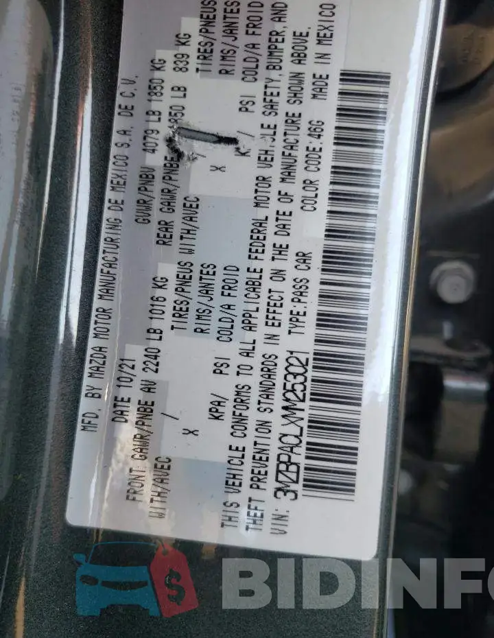 3MZBPACLXMM253021 Photo# 10
