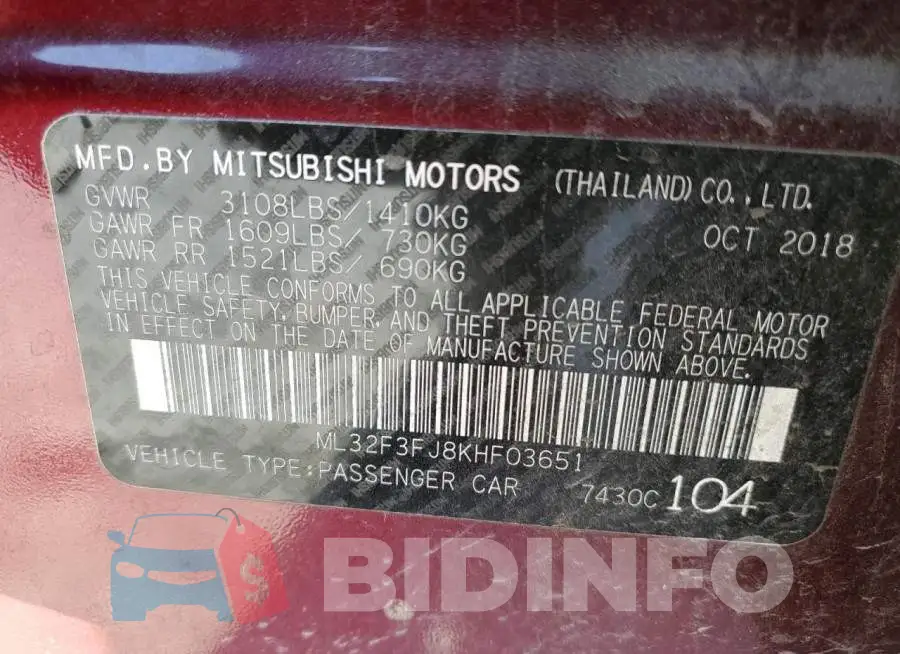 ML32F3FJ8KHF03651 Photo# 10