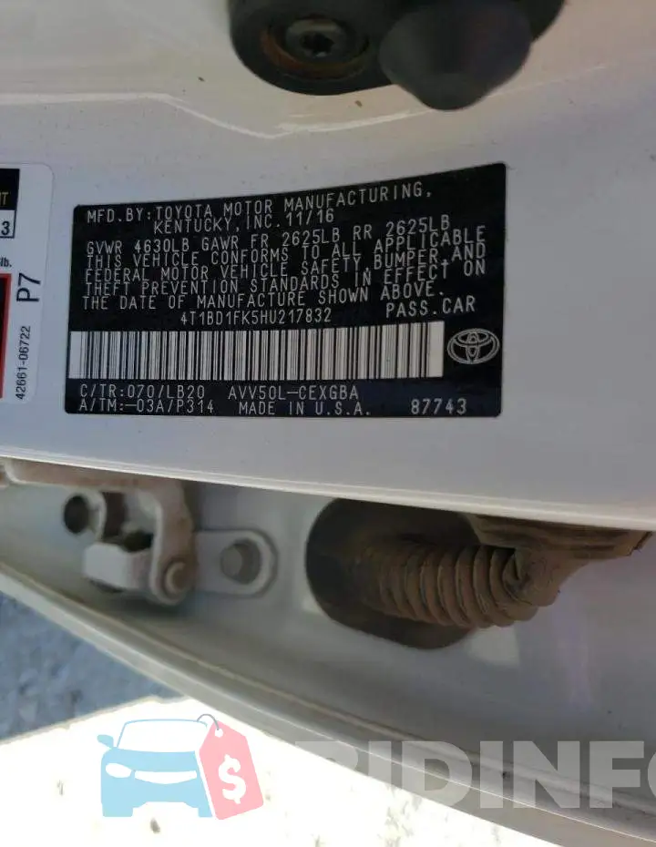 4T1BD1FK5HU217832 Photo# 10