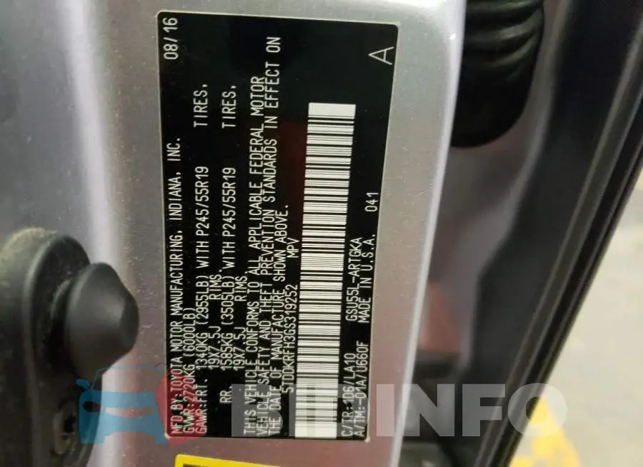 5TDDKRFH3GS319252 Photo# 10