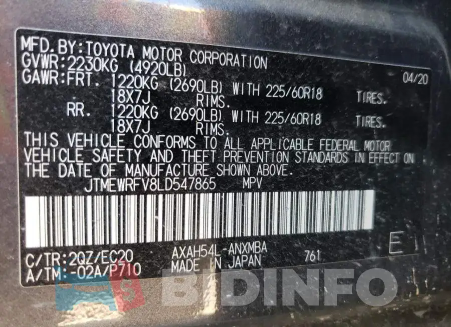 JTMEWRFV8LD547865 Photo# 10