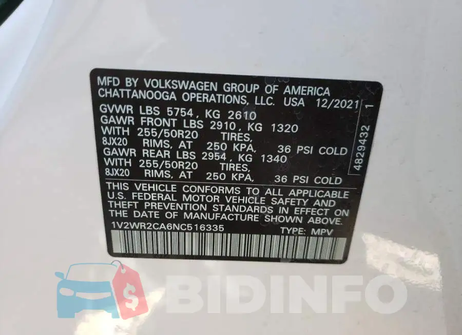 1V2WR2CA6NC516335 Photo# 10