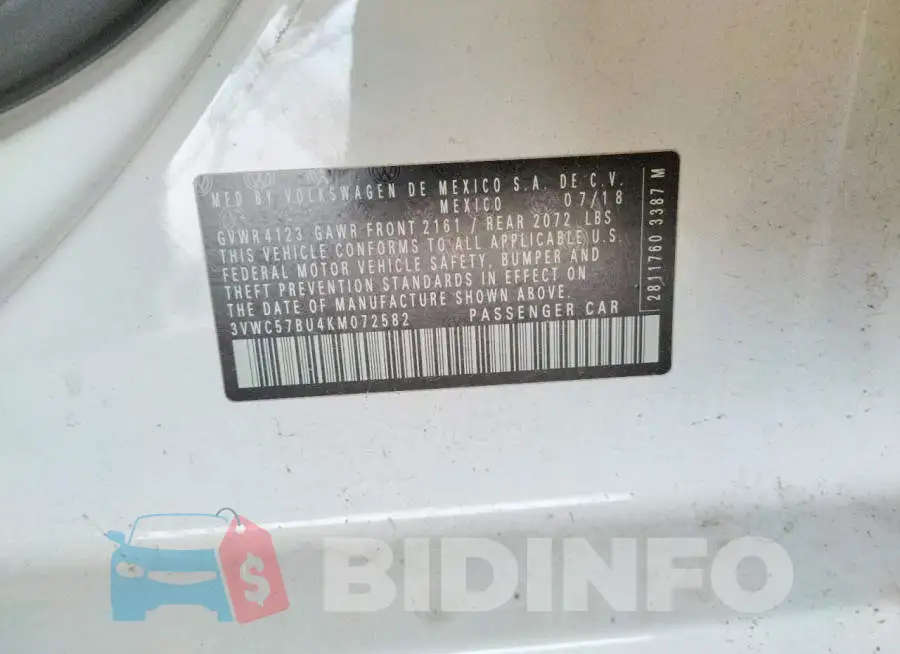 3VWC57BU4KM072582 Photo# 10