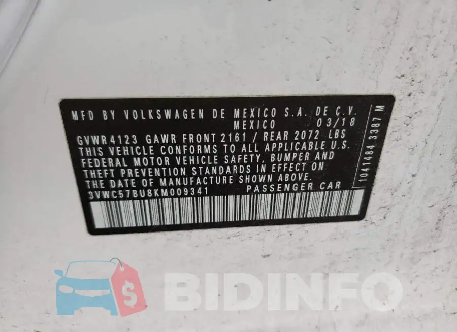 3VWC57BU8KM009341 Photo# 10