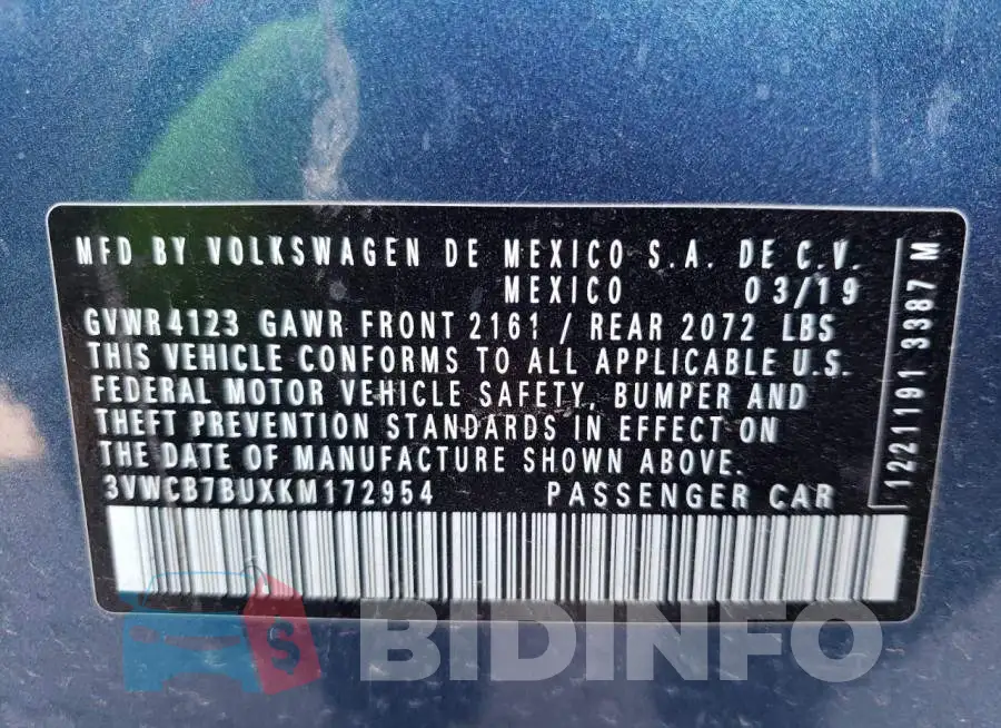 3VWCB7BUXKM172954 Photo# 10